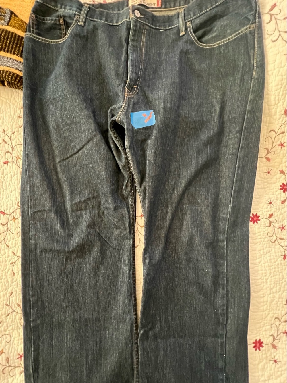 Levi's Men's Straight-Leg Jeans in Dark Blue Denim